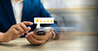 © GamePixel - Online customer satisfaction Survey service concept, client rate service from experience in application,Consumer give five-Stars and feedback review for quality, Business reputation ranking from buyer