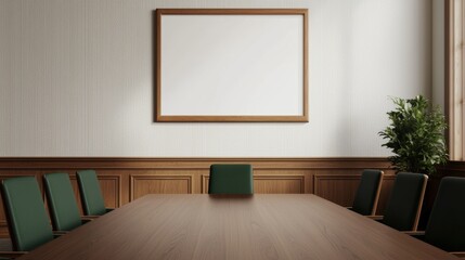 Aufkleber - Modern conference room with empty table and blank monitor on the wall