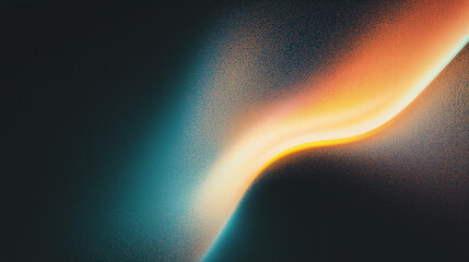 Leinwandbilder - Abstract gradient of light blue and orange on a dark textured background, resembling the aurora borealis in space with a glowing ethereal spark. Perfect for cosmic, magical, and creative digital art t