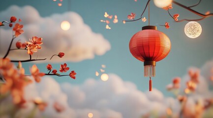 Canvas Print - chinese lantern in autumn