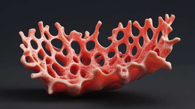 Abstract Red Coral Organic Structure Displayed