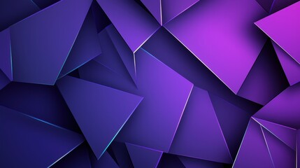 Poster - Abstract Geometric Pattern with Purple Shapes and Glowing Lines in Background