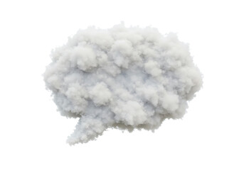 Fototapete - 3d render of a cloud in shape of the speech bubble cut out with no background
