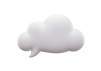 Fototapete - 3d render of a cloud in shape of the speech bubble cut out with no background
