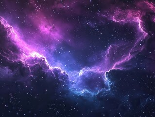 Wall Mural - deep space nebula with vibrant colors, swirling cosmic clouds, and distant stars creating an otherwo