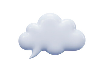 Fototapete - 3d render of a cloud in shape of the speech bubble cut out with no background
