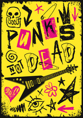 Wall Mural - Punk culture design featuring vibrant graphics