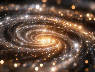 Wall Mural - ethereal floating constellation of diamond-like stars forming a spiral pattern against deep space, e
