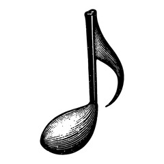 Wall Mural - music note isolated black and white outline line art drawing graphic in detailed sketch style