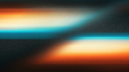 Poster - Abstract gradient background with blue, brown, and orange tones featuring grainy texture and soft lines for digital design, print, or wallpaper. High-detail, ultra-realistic vector illustration inspir