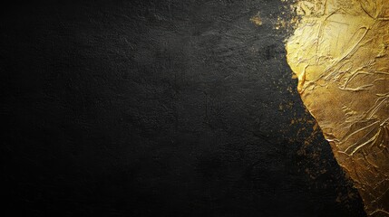 Poster - Shimmering Gold Accents on Black Textured Background for Elegant Design Projects