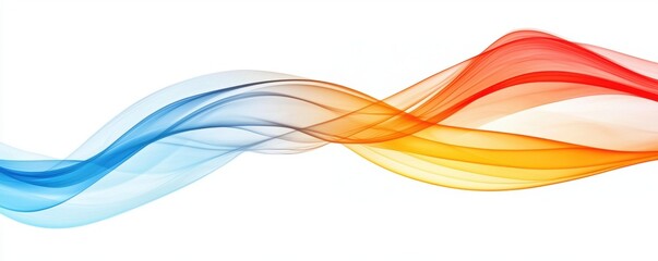 Poster - Multicolor Gradient Curved Lines on White Background for Creative Design Purposes