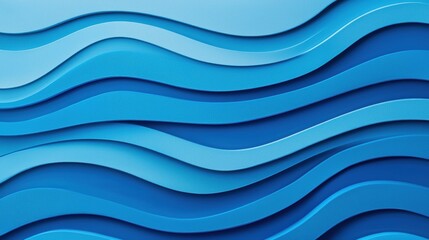 Poster - Blue Abstract Layered Composition with Depth and Visual Effects