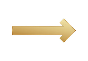 Poster - A polished gold arrow, pointing to the right, stands out against a clean white backdrop.