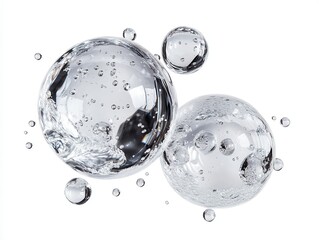 Poster - Clear and Fresh Water Droplets with Bubbles in Natural Setting Creating a Soothing and Refreshing Visual Experience for Creative Projects