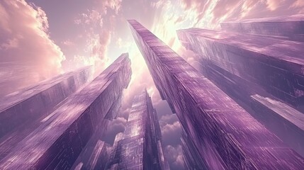 Poster - Abstract architecture with multiple layers and angles, creating a sense of depth and dynamic energy.