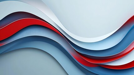 Poster - Abstract Red Blue and White Wave Design