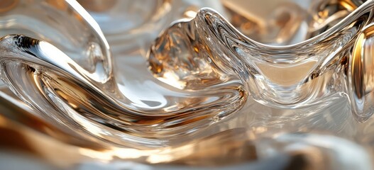 Poster - Detailed rendering of smooth glass forms and intricate lighting
