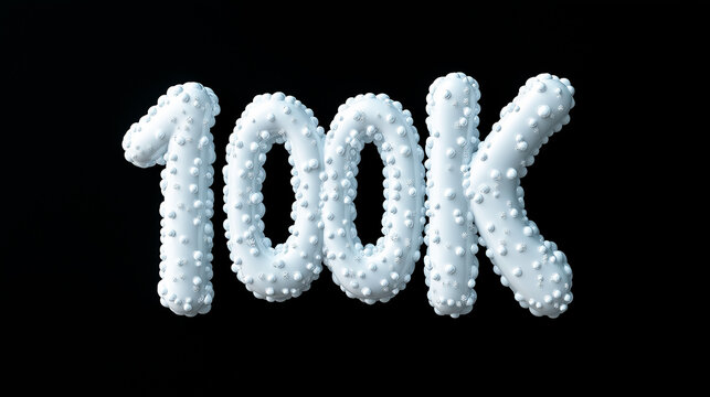 3D Realistic Number 100K Balloons, Festive Decoration Set for Anniversary  subscribers