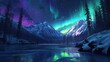 © wahyu bsbt - Majestic aurora borealis over snow-capped mountains and frozen river at night.