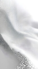 Leinwandbilder - Fluid particles swirling, generating dynamic wave pattern representing technological movement against minimalist white backdrop