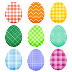 Poster - Colorful Easter png eggs, simple patterns design set