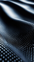 Poster - Metallic mesh creating fluid, luminous patterns, casting soft shadows and reflecting light in contemporary digital artwork