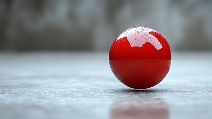 Wall Mural - Red Sphere Rests On A Gray Surface