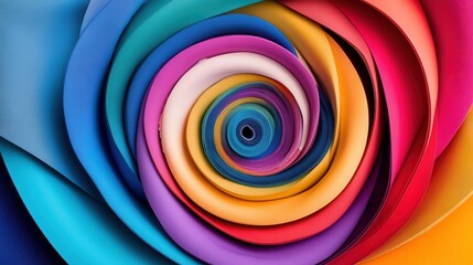 Poster - A colorful spiral of fabric with a hole in the center