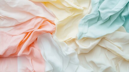 Poster - A colorful piece of fabric with a variety of colors including pink, white