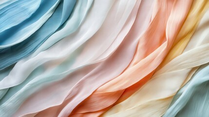 Poster - A row of colorful fabric with a rainbow pattern