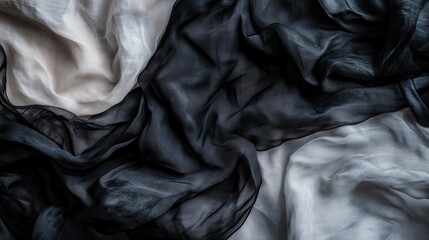Poster - A black and white fabric with a white stripe