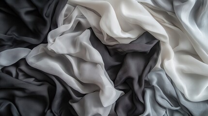Poster - A piece of fabric with a black, white, and gray pattern