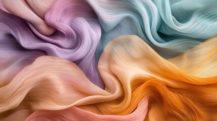 Poster - A colorful piece of fabric with a rainbow pattern