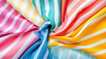 Poster - A colorful striped fabric is displayed in a circle