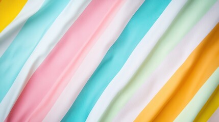 Poster - A colorful striped fabric with a blue stripe in the middle
