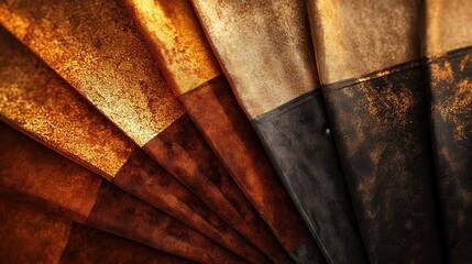 Poster - A close up of a leather item with a gold and black pattern