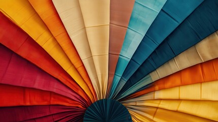 Poster - A colorful array of fabrics is displayed in a circular pattern