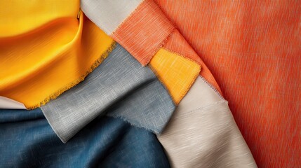 Poster - A colorful piece of fabric with a yellow stripe