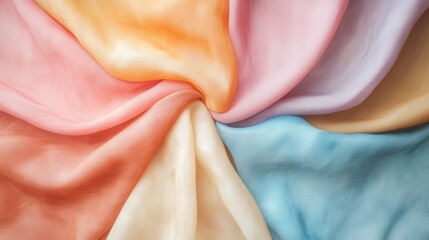 Poster - A colorful piece of fabric with a rainbow pattern