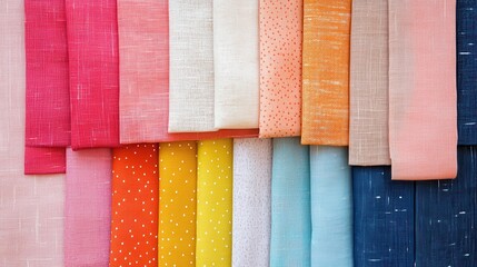 Poster - A row of colorful fabric with a variety of patterns and colors