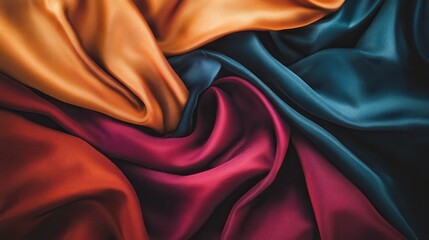 Poster - A colorful piece of fabric with a pattern of stripes and swirls