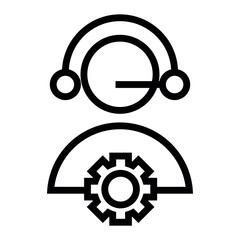 Poster - customer service management vector icon