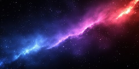 Poster - Vibrant cosmic nebula with swirling colors illuminating the night sky