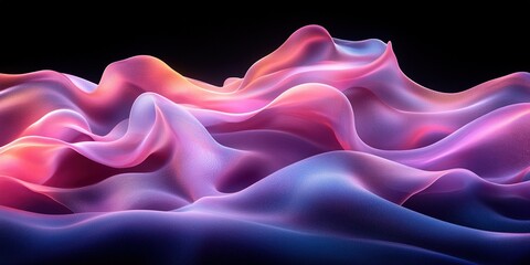 Poster - Vibrant waves of color flow smoothly against a dark background, creating a mesmerizing visual display