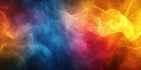 Poster - swirling colors create a vibrant abstract background with warm and cool tones blending together seam