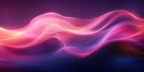 Poster - Colorful waves of light flow gracefully in an abstract digital design at night