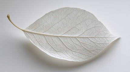 Sticker - Delicate White Leaf Skeleton Shows Intricate Veins