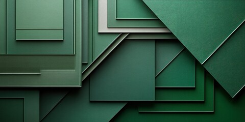Poster - Multilayered green textures featuring various shades and shapes for creative design inspiration