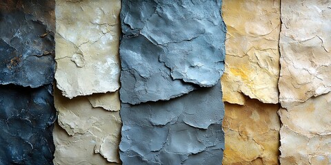 Poster - Various textured wall panels featuring different colors and finishes showcasing design diversity for interior decoration